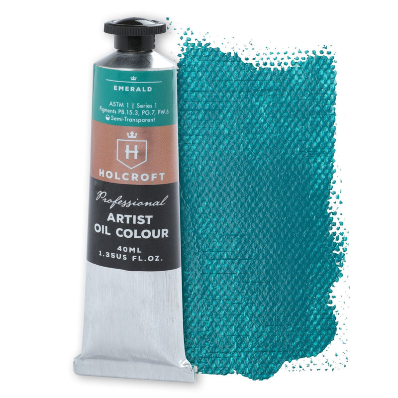 Dark Cyan Holcroft Artist Oil Paint Emerald S1 40ml Oil