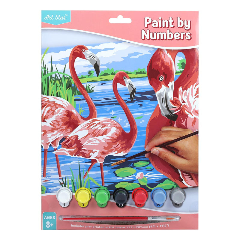 Cornflower Blue Art Star Paint By Number Small Flamingoes Kids Craft Kits