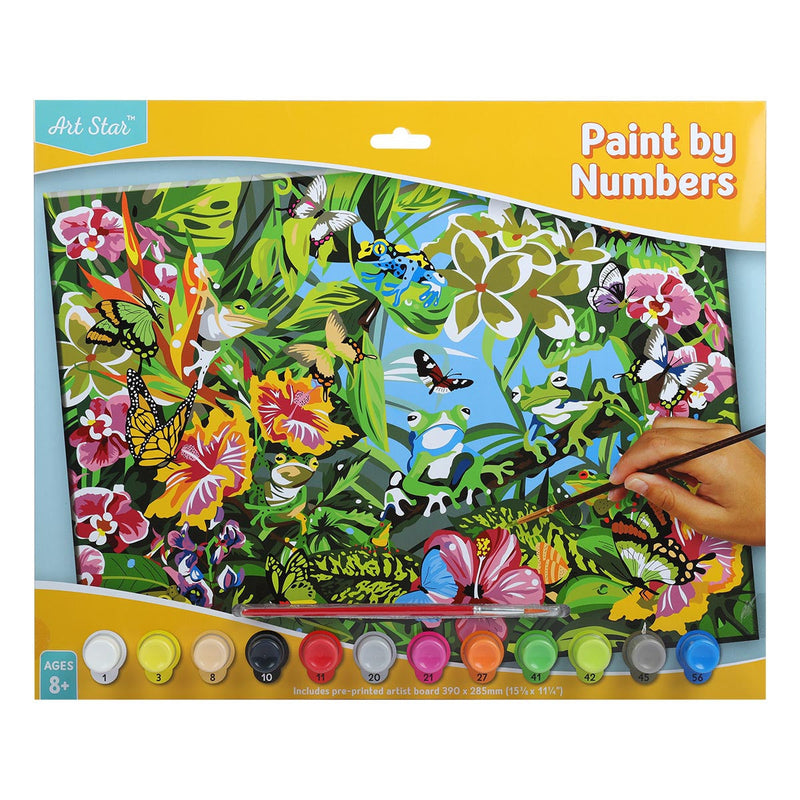 Olive Drab Art Star Paint By Number Large Tropical Frogs Kids Craft Kits
