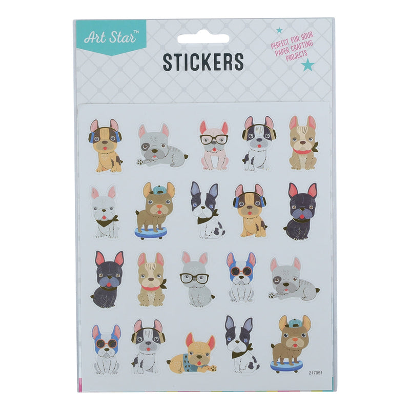 Light Gray Art Star Foil Stickers - Frenchies Stickers