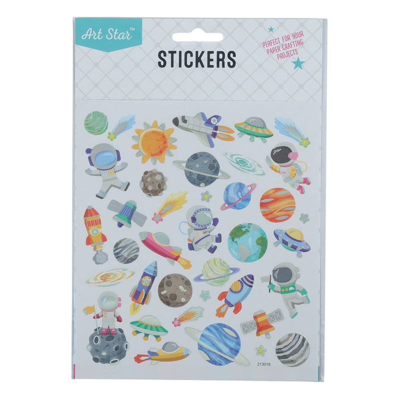 Light Gray Art Star Rainbow Foil Stickers - Space Stickers