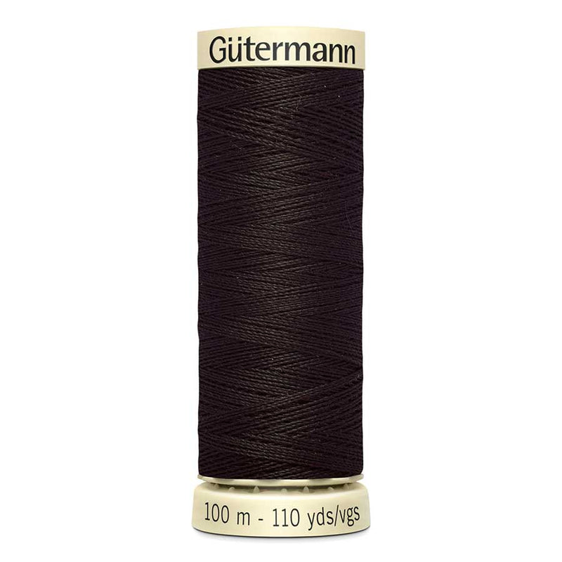 Wheat Gutermann Sew-All Polyester Sewing Thread 100mt - 697 - Very Dark Brown Sewing Threads