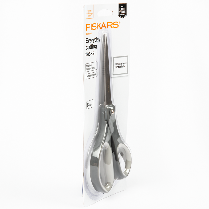 White Smoke Fiskars Titanium 8" Softgrip Scissor Quilting and Sewing Tools and Accessories