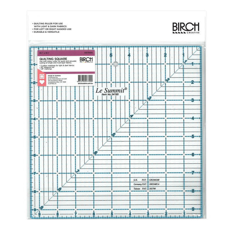 White Smoke Birch Sewing and Quilting Tools-Quilt Square 24.1x24.1cm (34195) Quilting and Sewing Tools and Accessories