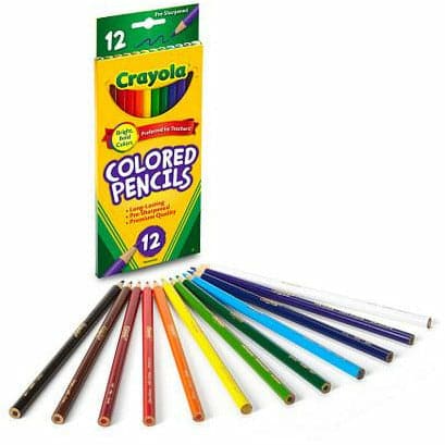 Gold Crayola 12 Full Size Colored Pencils Kids Pencils