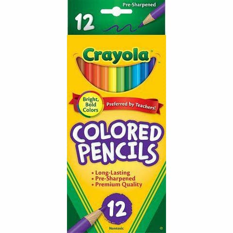 Gold Crayola 12 Full Size Colored Pencils Kids Pencils