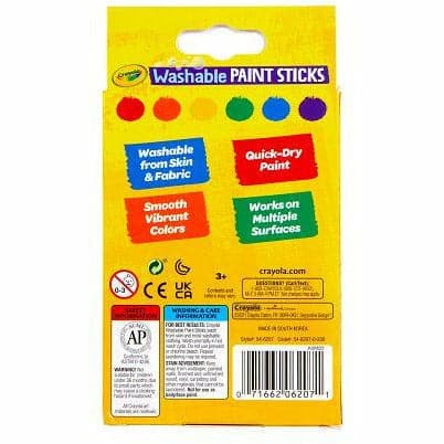 Gold Crayola Washable Paint Sticks 6 Colours Kids Paints