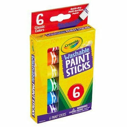 Gold Crayola Washable Paint Sticks 6 Colours Kids Paints