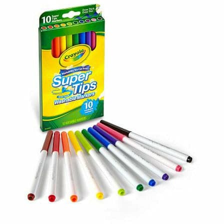 Gold Crayola Washable Super Tips Markers 10 Pack Kids Markers