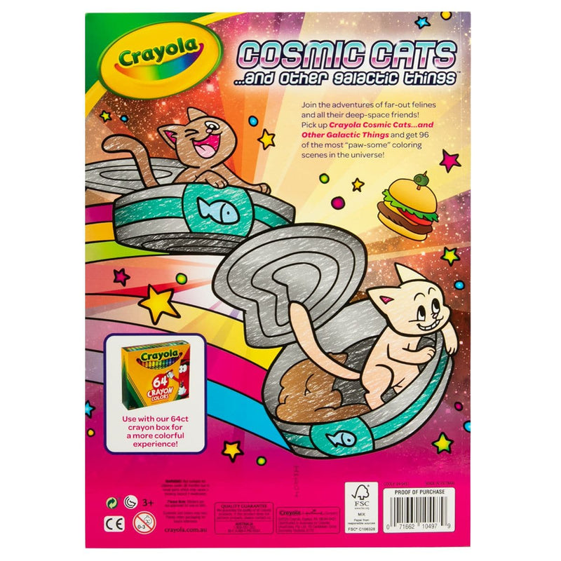 Tan Crayola Cosmic Cats Coloring Book 96 Pages Kids Activity Books