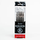 Black Angelus Micro Detail Paint Brush Set 5 Piece Leather and Vinyl Paint