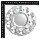 Gray Artist First Choice Round Aluminium Palette 10 Wells Painting Accessories