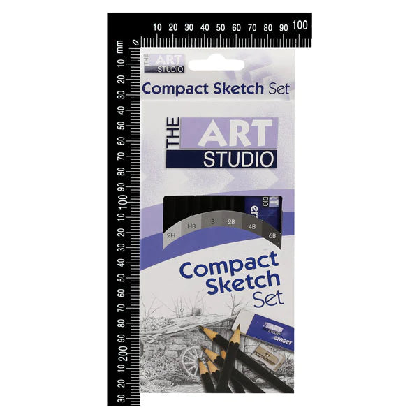 Dark Slate Blue The Art Studio Artist Compact Sketching Set Pencils