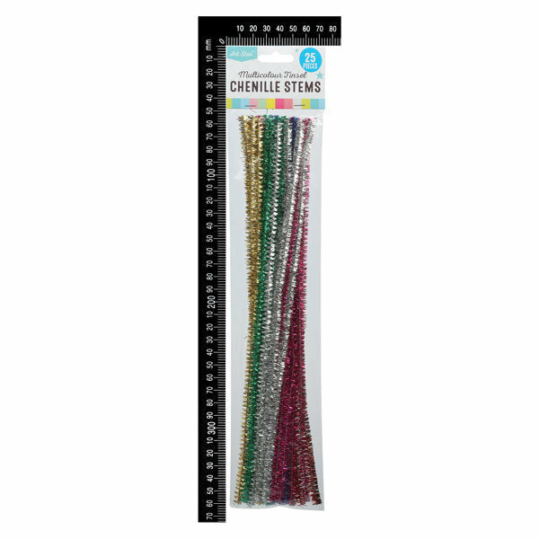 Lavender Art Star Multicolours Tinsel Stems 12in x 6mm 25 Pieces Christmas