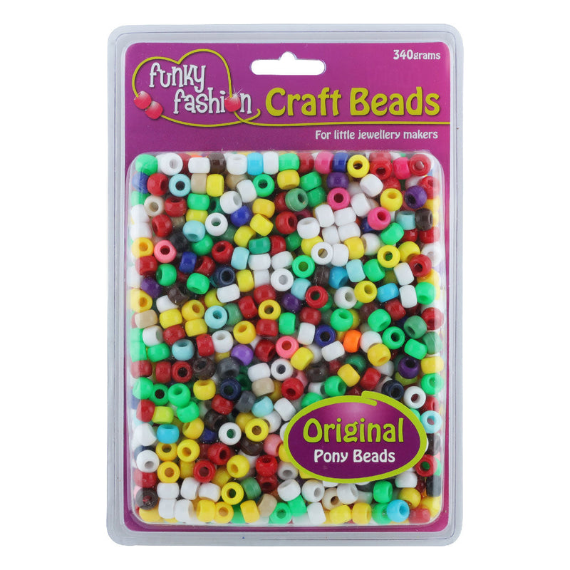 Goldenrod Funky Fashion Opaque Pony Beads Multi Coloured 6 x 9mm 340gm Beads