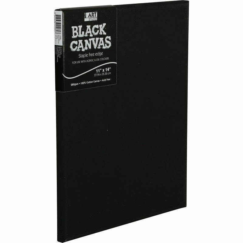 Black The Art Studio Thin 16mm Bar Black Stretched Canvas 11 x 14 Inches 5 Pack Canvas and Painting Surfaces