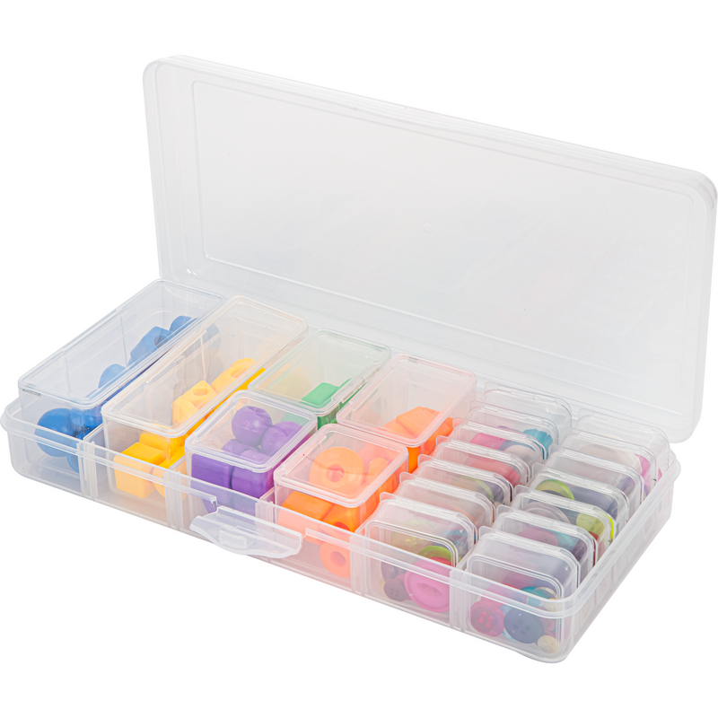 Craft Storage Cases with Hinged Lids (21 Piece)