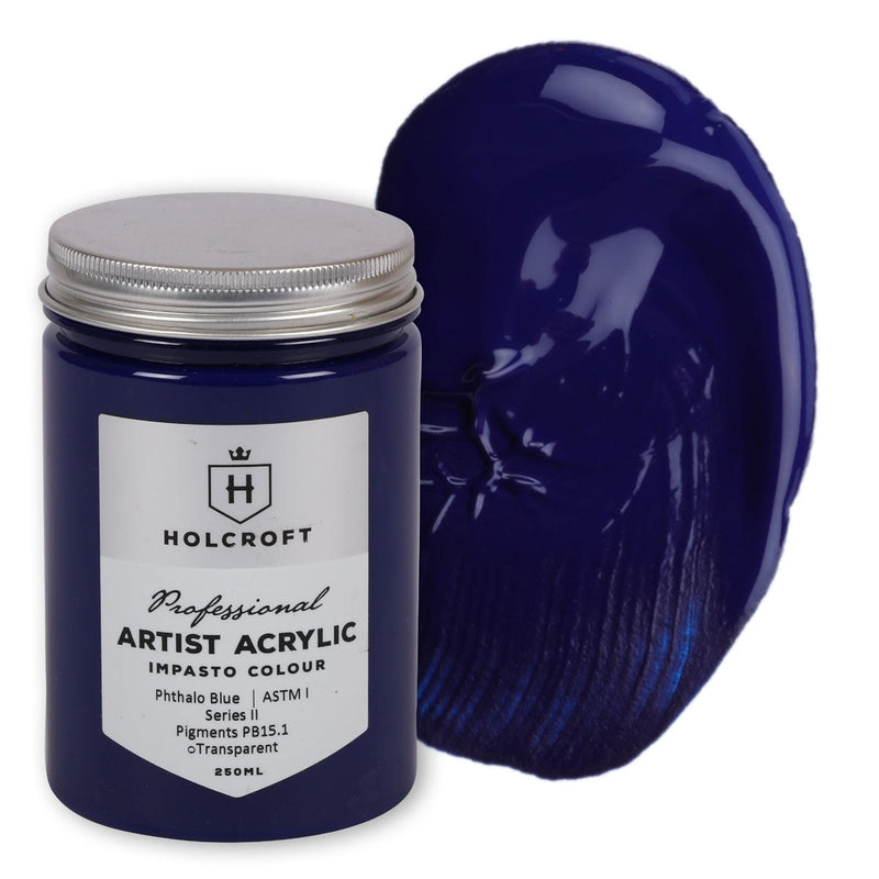 Holcroft Professional Acrylic Impasto Paint Phthalo Blue S2 250ml