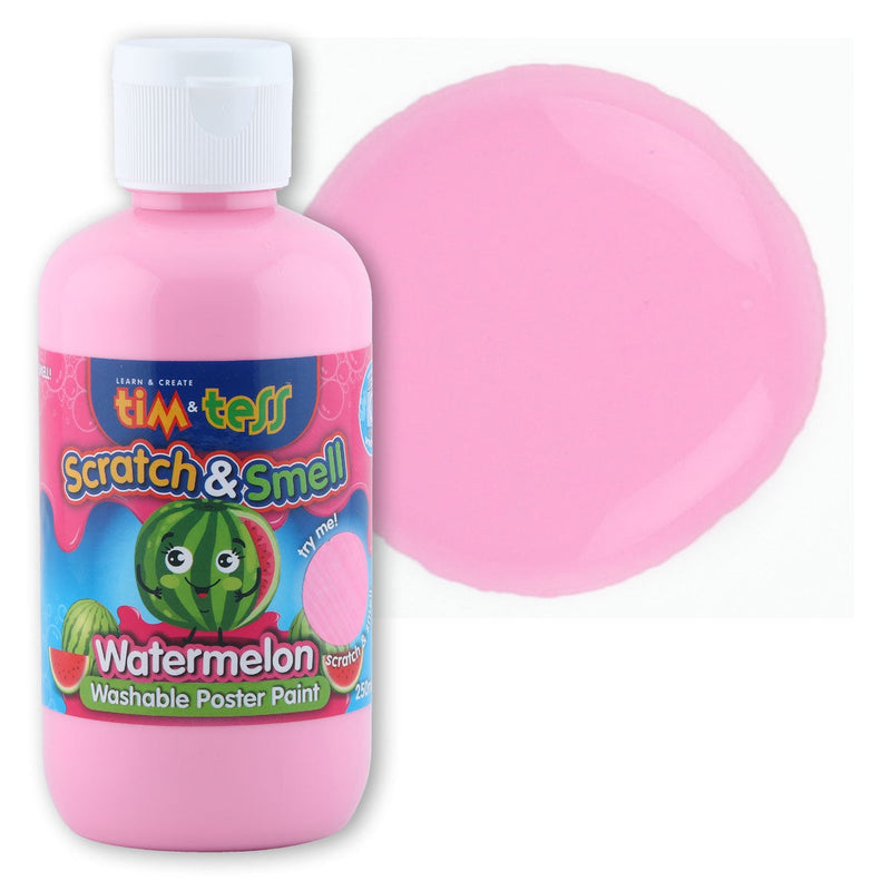 Tim & Tess Scratch & Smell Childrens Washable Poster Paint Pink Watermelon 250ml
