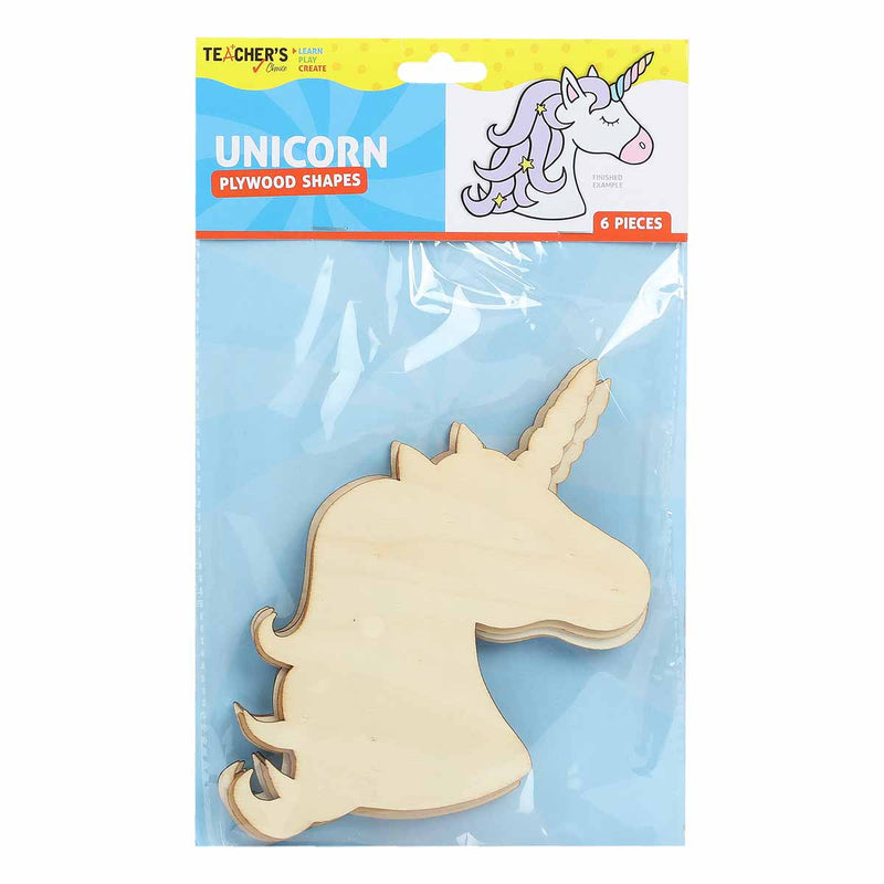 Teacher�s Choice Plywood Shapes Unicorn Heads 6 Pieces