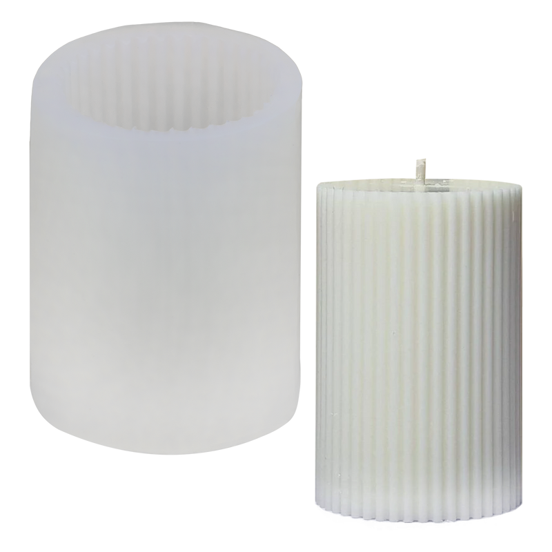 Urban Crafter Small Striped Cylinder Candle Mould 78x59m