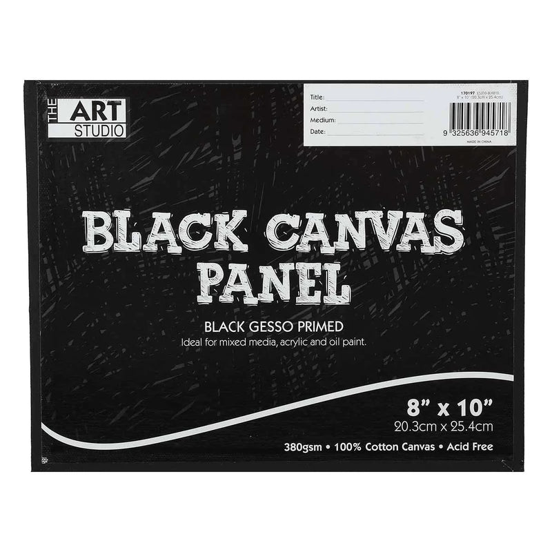 The Art Studio Canvas Panel Black 8 x 10 inches 20.32 x 25.4cm