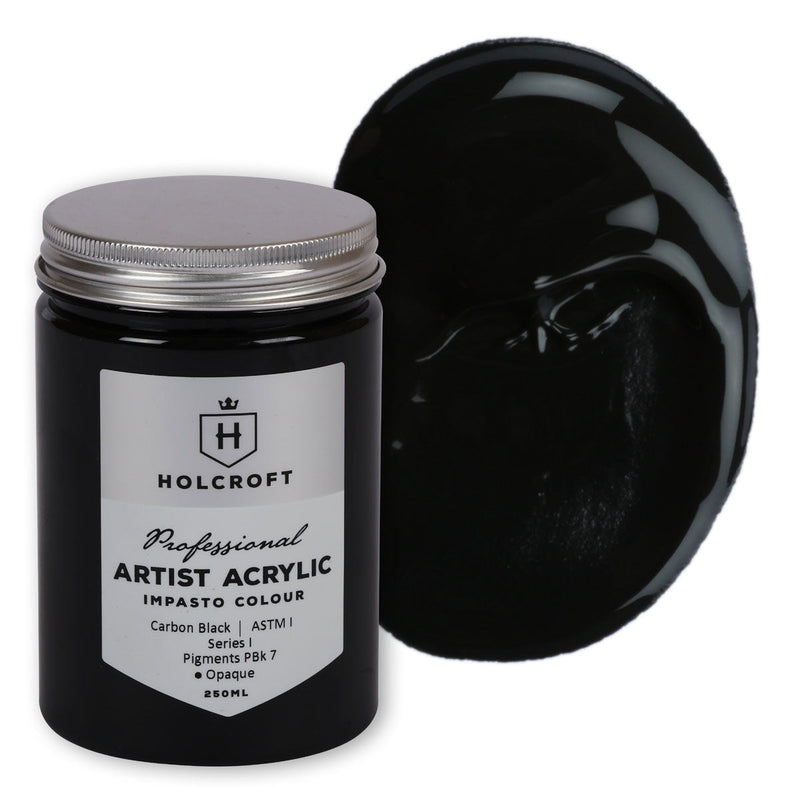 Holcroft Professional Acrylic Impasto Paint Carbon Black S1 250ml