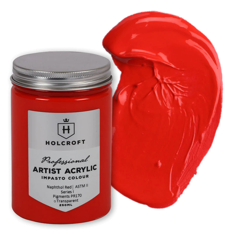 Holcroft Professional Acrylic Impasto Paint Napthol Red S1 250ml