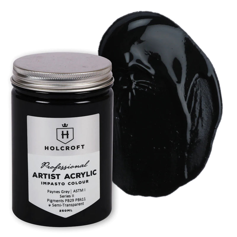 Holcroft Professional Acrylic Impasto Paint Paynes Grey S2 250ml