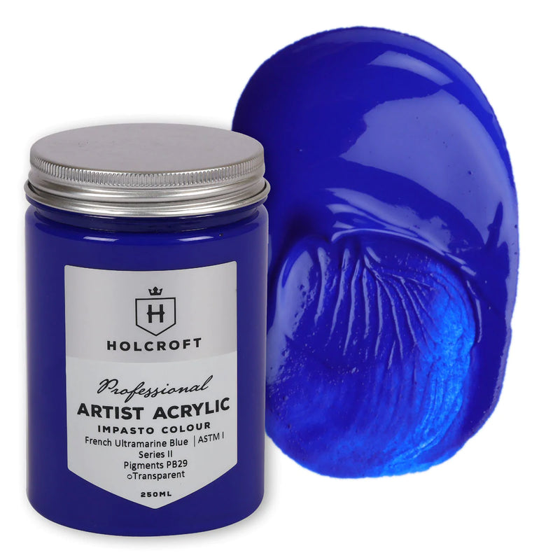 Holcroft Professional Acrylic Impasto Paint French Ultramarine Blue S2 250ml