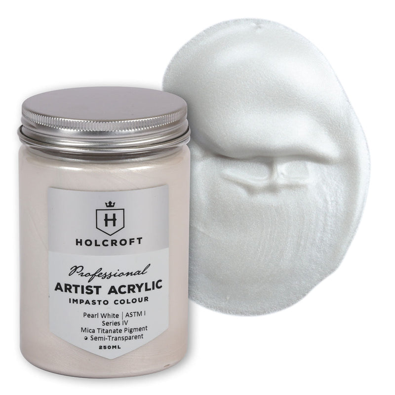 Holcroft Professional Acrylic Impasto Paint Pearl White S4 250ml