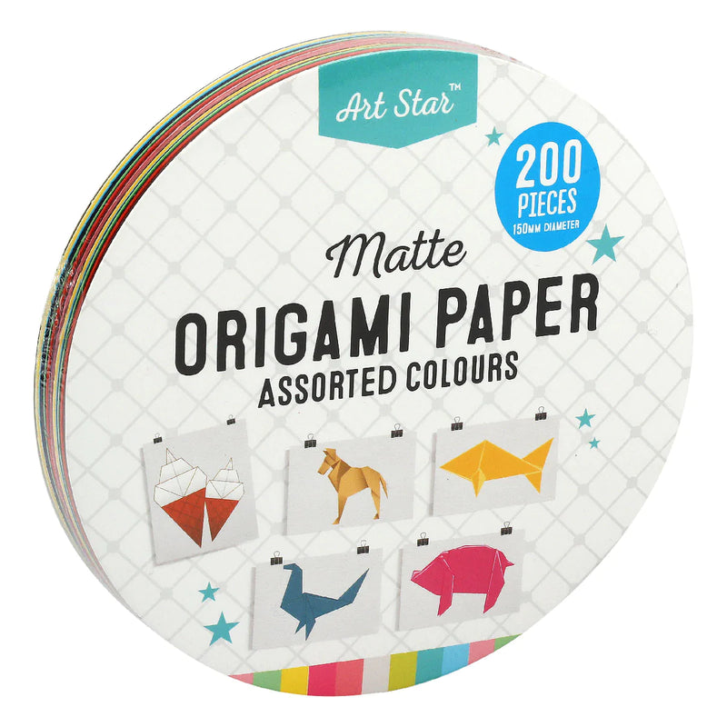 Art Star Matte Origami Paper Assorted Colours 150mm 200 Pieces