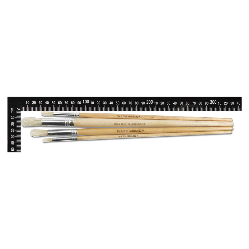 Dark Khaki Tim & Tess Round Long Handle Paint Brushes (4 Pack) Kids Painting Acccessories