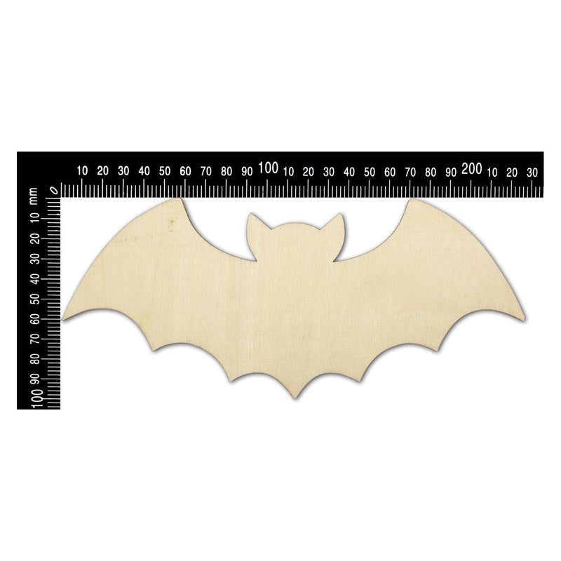 Wheat Plywood Laser Cut Bat 22 x 9cm Halloween