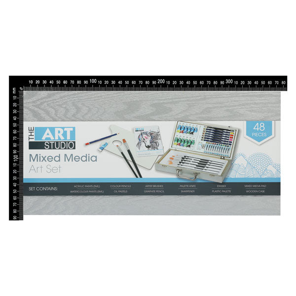 Gray The Art Studio Mixed Media Art Set (48 Pieces) Mixed Media Sets