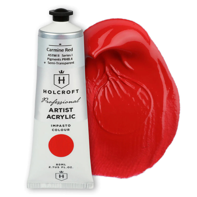 Holcroft Professional Acrylic Impasto Paint Carmine Red S1 80ml