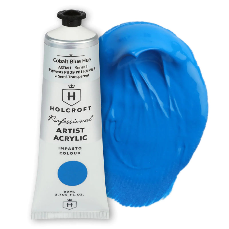Holcroft Professional Acrylic Impasto Paint Cobalt Blue Hue S1 80ml
