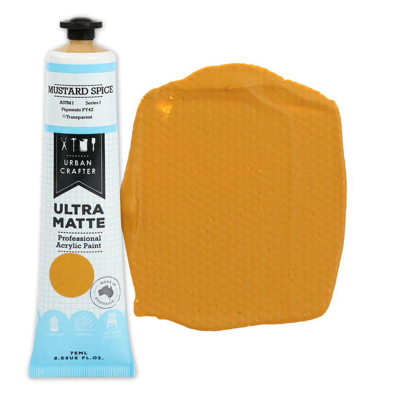 Goldenrod Urban Crafter Ultra Matte Acrylic Paint Mustard Spice Transparent S1 ASTM1 75ml Acrylic Paints