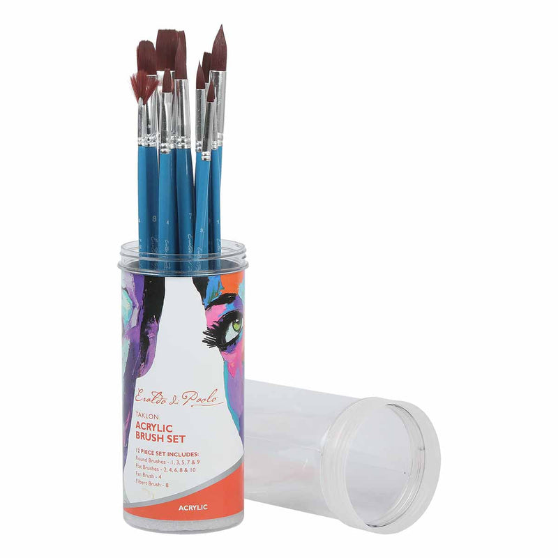 Eraldo Taklon Acrylic Brush Set 12 Pack