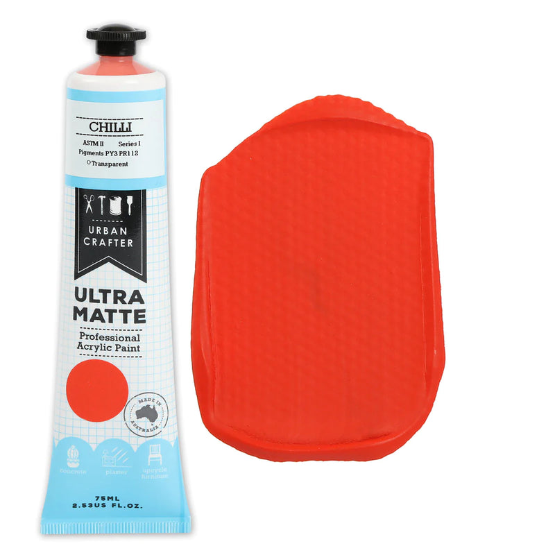 Orange Red Urban Crafter Ultra Matte Acrylic Paint Transparent S1 ASTM2 Chilli 75ml Acrylic Paints