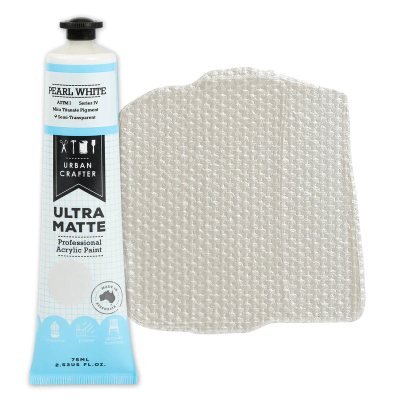 Gray Urban Crafter Ultra Matte Acrylic Paint Pearl White  Semi-Transparent S4 ASTM1 75ml Acrylic Paints