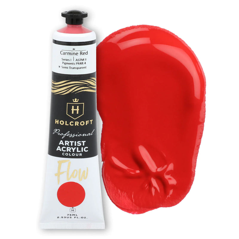 Firebrick Holcroft Professional Acrylic Flow Paint Carmine Red S1 ASTM1 75ml Acrylic Paints