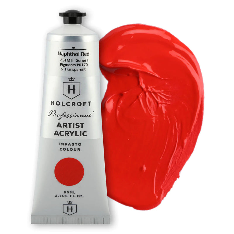 Holcroft Professional Acrylic Impasto Paint Naphthol Red S1 80ml
