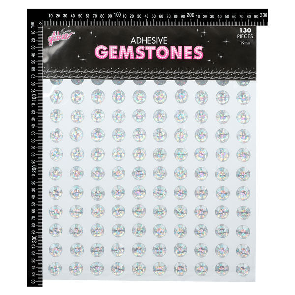 Lavender Illusions Glitzee Clear 19mm Adhesive Gemstones 130 Pieces Sequins and Rhinestons