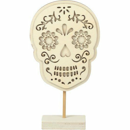 Bisque Plywood Sugar Skull Table Decoration Halloween