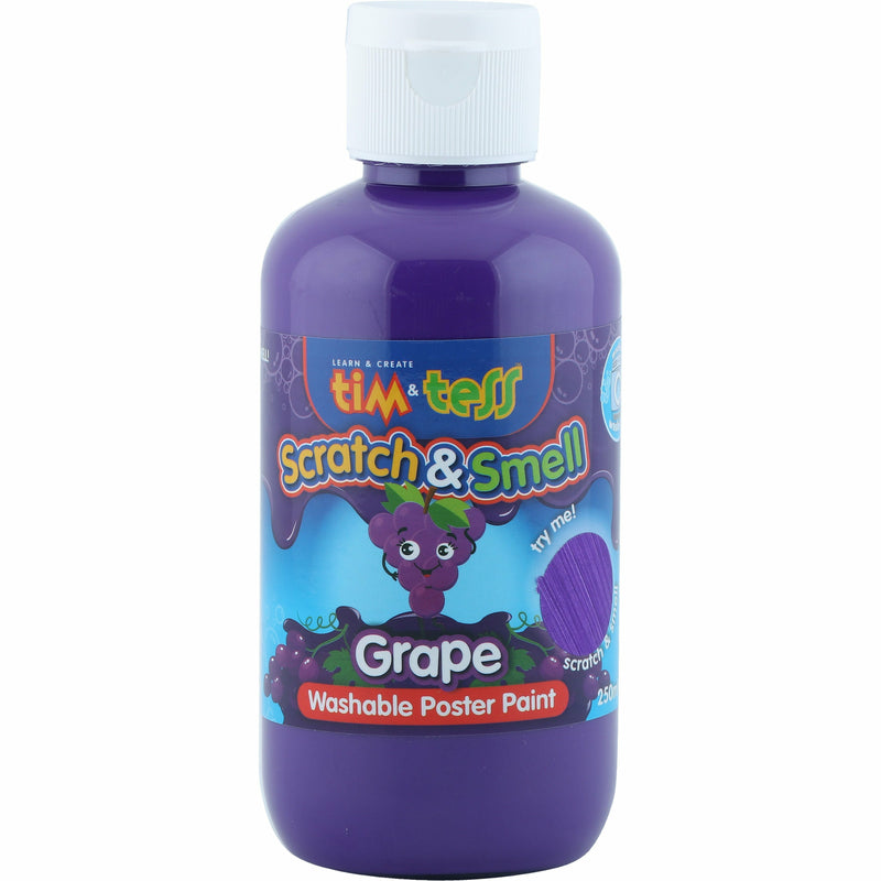 Tim & Tess Scratch & Smell Children's Washable Poster Paint Grape 250ml