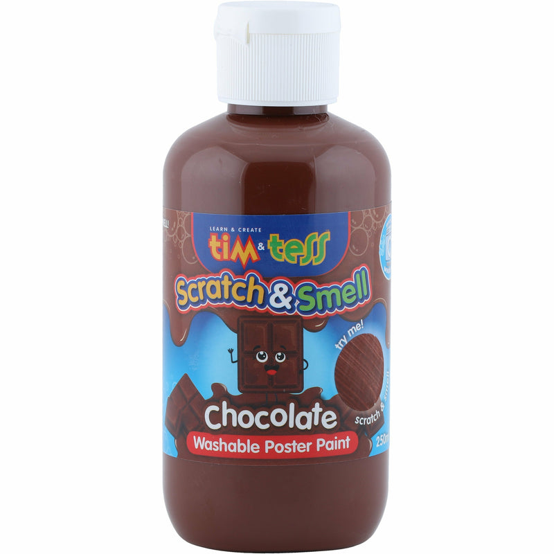 Tim & Tess Scratch & Smell Children's Washable Poster Paint Chocolate 250ml