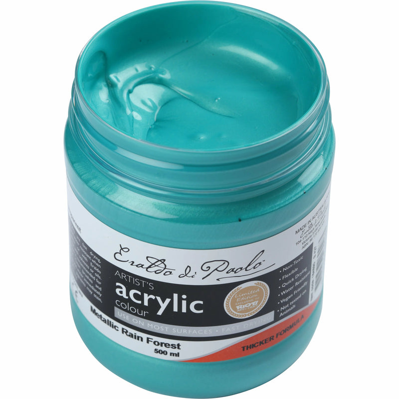 Light Sea Green Eraldo Di Paolo Di Paolo Acrylic Paint Metallic Rain Forest 500ml Acrylic Paints