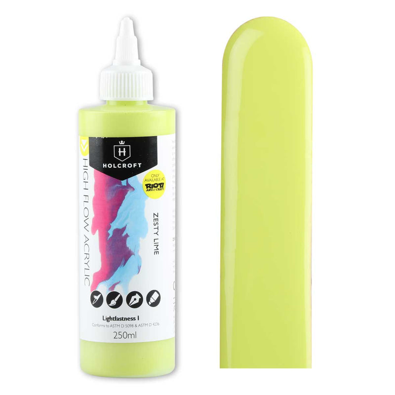 Light Goldenrod Holcroft High Flow Acrylic Paint Zesty Lime 250ml Acrylic Paints