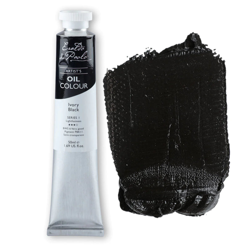 Black Eraldo di Paolo Oil Paint Ivory Black 50ml Oil Paints